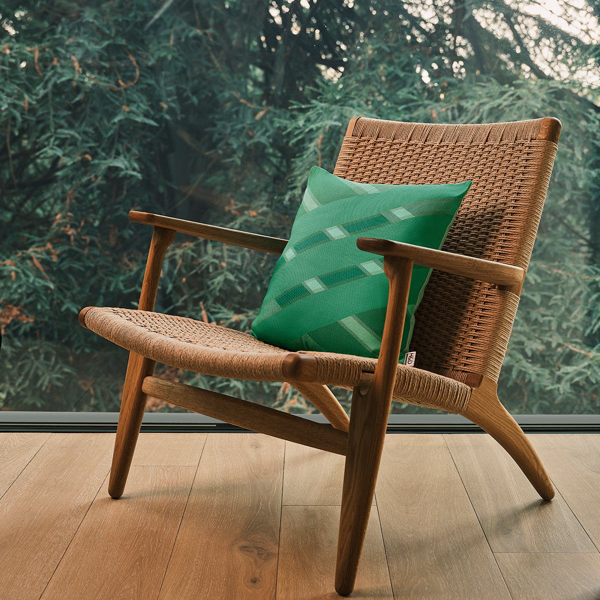 Criss Cross No.1 : Green Criss Cross Printed Cushion