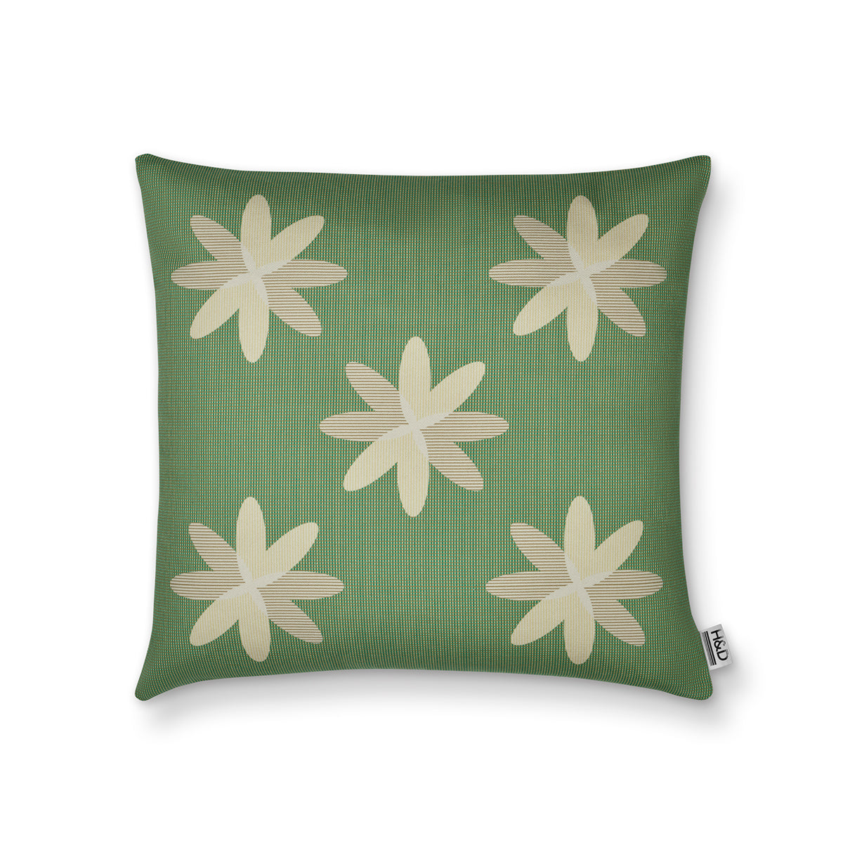 Flower Field No.1 : Floral Green and Pink Cushion