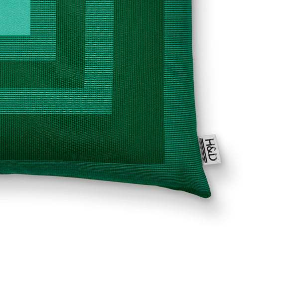 Square No.1 Square Green Print Cushion