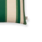 Green Stripe No. 3: Green and white striped cushion