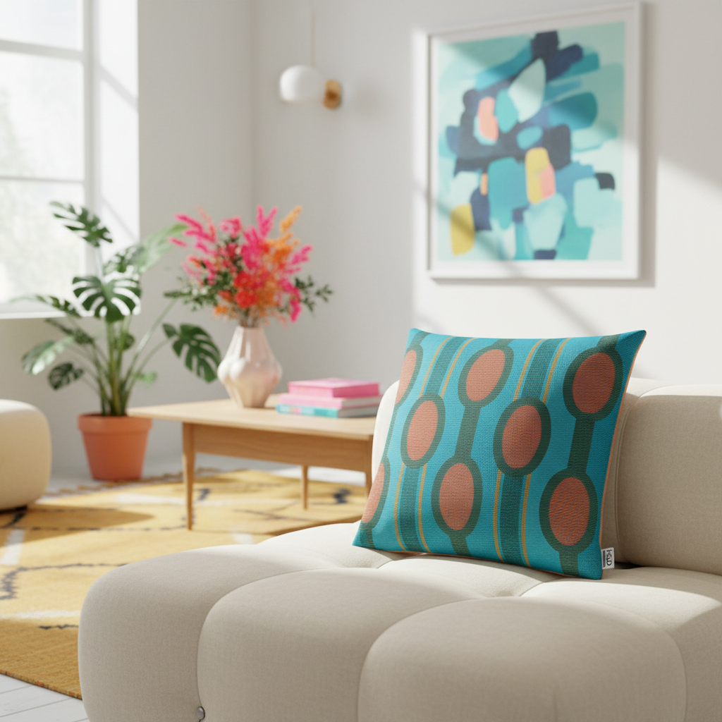 Cushion in modern bright room