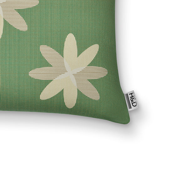 Flower Field No.1 : Floral Green and Pink Cushion